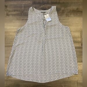 Dalia Polka Dot Sleeveless Blouse Shell - Size Large - Navy/White NWT